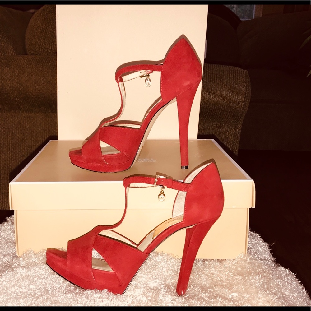 Michael Kors Luxe Suede Platform Stiletto Heels